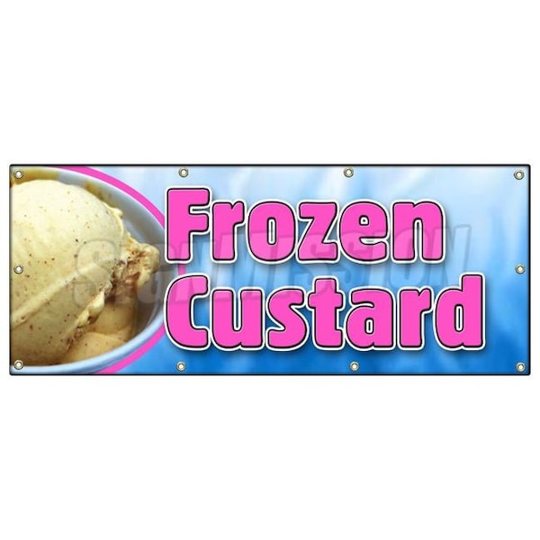 Signmission FROZEN CUSTARD BANNER SIGN ice cream cones sundae banana split homemade B-96 Frozen Custard - main